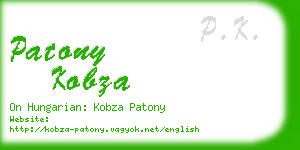 patony kobza business card